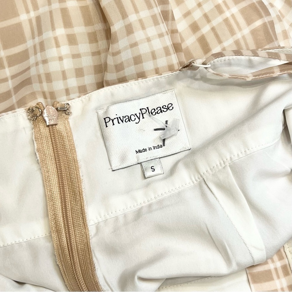 Revolve X Privacy Please 70s Neutral Check Plaid … - image 2